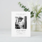 Einfaches modernes Foto Save the Date Postkarte (Stehend Vorderseite)