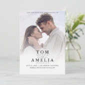 Einfaches modernes Foto Save the Date QR-Hochzeit Einladung (Stehend Vorderseite)