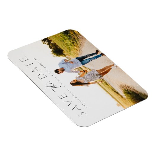 Einfaches modernes Foto Save the Date Thin Magnet (Rechte Seite)