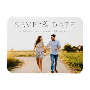 Einfaches modernes Foto Save the Date Thin Magnet