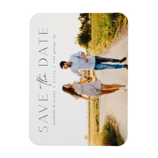 Einfaches modernes Foto Save the Date Thin Magnet (Vertikal)