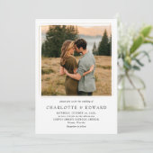 Einfaches modernes Foto Schwarz-weiß Classic Weddi Einladung (Stehend Vorderseite)