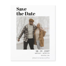 Einfaches modernes Foto speichert die Datumskarten