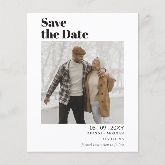 Einfaches modernes Foto speichert die Datumskarten (Vorderseite)