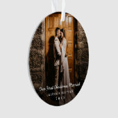 Einfaches modernes Foto Unser erstes Weihnachtsfes Ornament (Vorderseite)