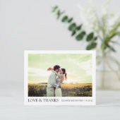 Einfaches modernes Foto Vielen Dank für Ihre Hochz Ankündigungspostkarte (Stehend Vorderseite)