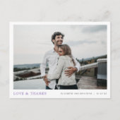 Einfaches modernes Foto Vielen Dank für Ihre Hochz Postkarte (Vorderseite)