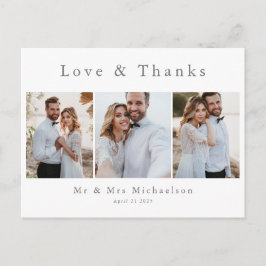 Einfaches modernes Foto Vielen Dank für Ihre Hochz Postkarte