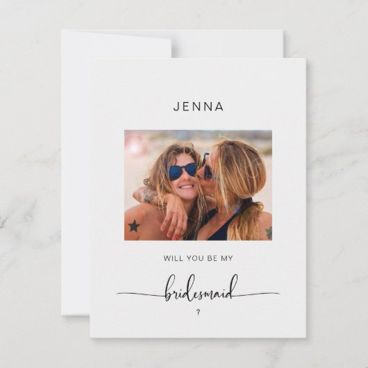 Einfaches modernes Foto "Werden Sie meine Brautjun (Vorderseite)