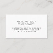 Einfaches modernes Friseurskript-Monogramm Visitenkarte (Rückseite)