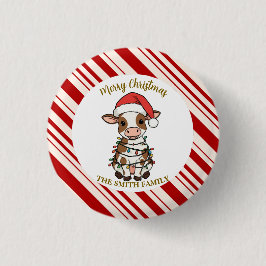 Einfaches modernes frohes Weihnachten Kalb Kuh Och Button