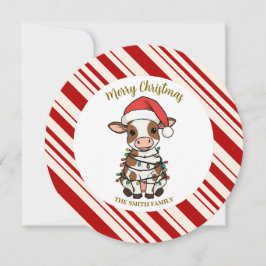 Einfaches modernes frohes Weihnachten Kalb Kuh Och Save The Date