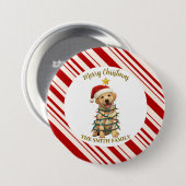 Einfaches modernes frohes Weihnachten Lab Welpenh Button (Vorne & Hinten)
