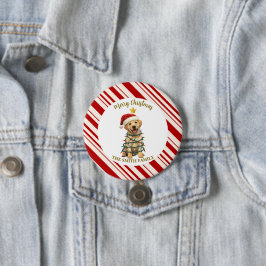 Einfaches modernes frohes Weihnachten Lab Welpenh Button