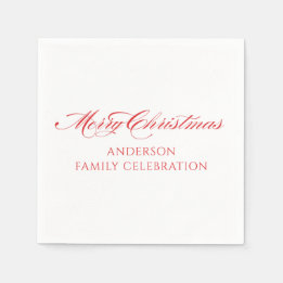 Einfaches modernes frohes Weihnachten Serviette