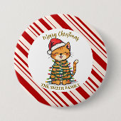 Einfaches modernes frohes Weihnachts-Kätzchen CatM Button (Vorderseite)