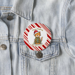 Einfaches modernes frohes Weihnachts-Kätzchen CatM Button