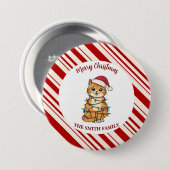 Einfaches modernes frohes Weihnachts-Kätzchen CatM Button (Vorne & Hinten)