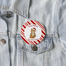 Einfaches modernes frohes Weihnachts-Kätzchen CatM Button