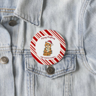 Einfaches modernes frohes Weihnachts-Kätzchen CatM Button