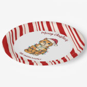 Einfaches modernes frohes Weihnachts-Kätzchen CatM Pappteller (Schrägansicht)