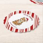 Einfaches modernes frohes Weihnachts-Kätzchen CatM Untersetzer (angewinkelt)