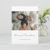 Einfaches modernes frohes Weihnachtsfest-Foto Feiertagskarte (Stehend Vorderseite)