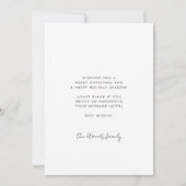 Einfaches modernes frohes Weihnachtsfest-Foto Feiertagskarte (Rückseite)