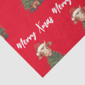 Einfaches modernes frohes Weihnachtskalb Kuh Ochse Seidenpapier (Detail)