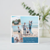 Einfaches, modernes, fröhliches, blaues Foto Feiertagskarte (Stehend Vorderseite)