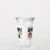 Einfaches, modernes Fünf-Foto-Grid Acryltrinkbecher (Rechts)