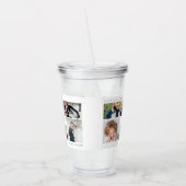 Einfaches, modernes Fünf-Foto-Grid Acryltrinkbecher (Links)