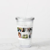 Einfaches, modernes Fünf-Foto-Grid Acryltrinkbecher (Rückseite)