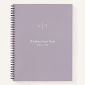 Einfaches modernes Gästebuch von Dusty Lilac Weddi Notizblock (Vorderseite)