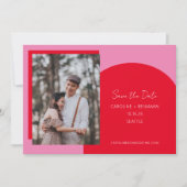 Einfaches, modernes geometrisches Foto Save The Date (Vorderseite)