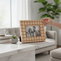 Einfaches modernes geometrisches Muster Holz