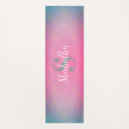 einfaches, modernes geometrisches Muster, Monogram Yogamatte (Vorderseite)