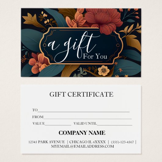 Einfaches & modernes Geschäft Geschenkgutschein (Vorne & Hinten)
