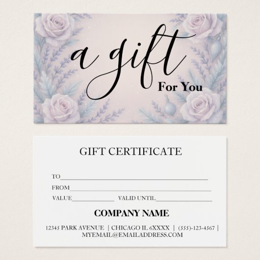 Einfaches & modernes Geschäft Geschenkgutschein (Vorne & Hinten)