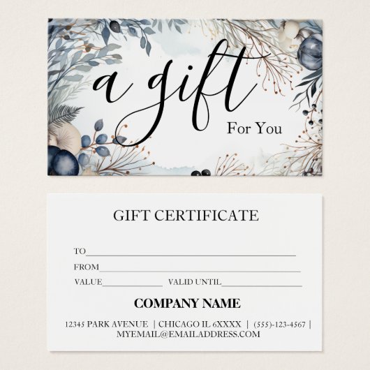 Einfaches & modernes Geschäft Geschenkgutschein (Vorne & Hinten)