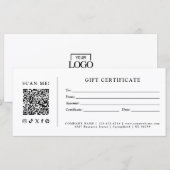 Einfaches modernes Geschäft QR-Code-Geschenkgutsch (Vorne/Hinten)