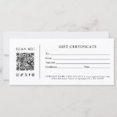 Einfaches modernes Geschäft QR-Code-Geschenkgutsch (Vorderseite)