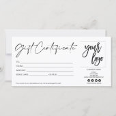 einfaches, modernes Geschenkgutschein (Vorderseite)