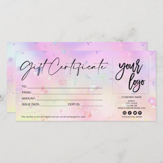 einfaches, modernes Geschenkgutschein (Vorne/Hinten)