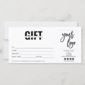 einfaches, modernes Geschenkgutschein mit Logo (Vorderseite)