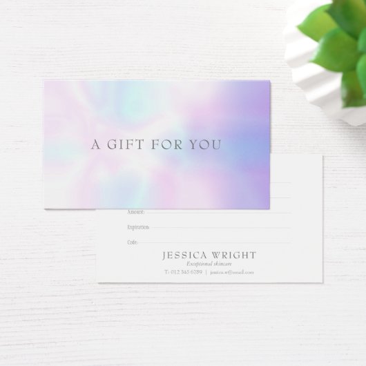 Einfaches, modernes Geschenkzertifikat (Schreibtisch)