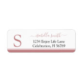 Einfaches, modernes Girly Script Monogram Label (Vorne)