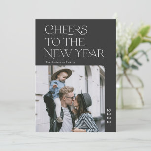Einfaches modernes Glück Neujahr 2022 Foto Holiday Feiertagskarte