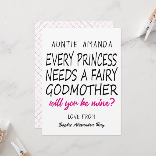 Einfaches, modernes Godmutterangebot Karte (Vorderseite/Rückseite Beispiel)