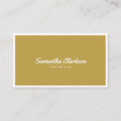 Einfaches, modernes Gold Curry Script Border QR Co Visitenkarte (Vorderseite)